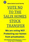 Vote No To Stock Transfer in Salford poster